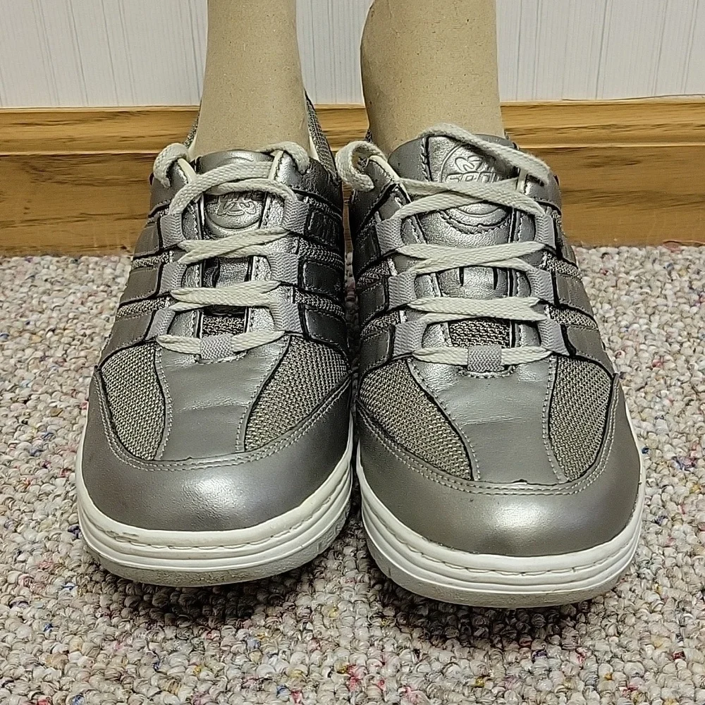 Mephisto Sano Silver Women's Walking Sneakers Sz 6 Leather - Picture 2 of 9